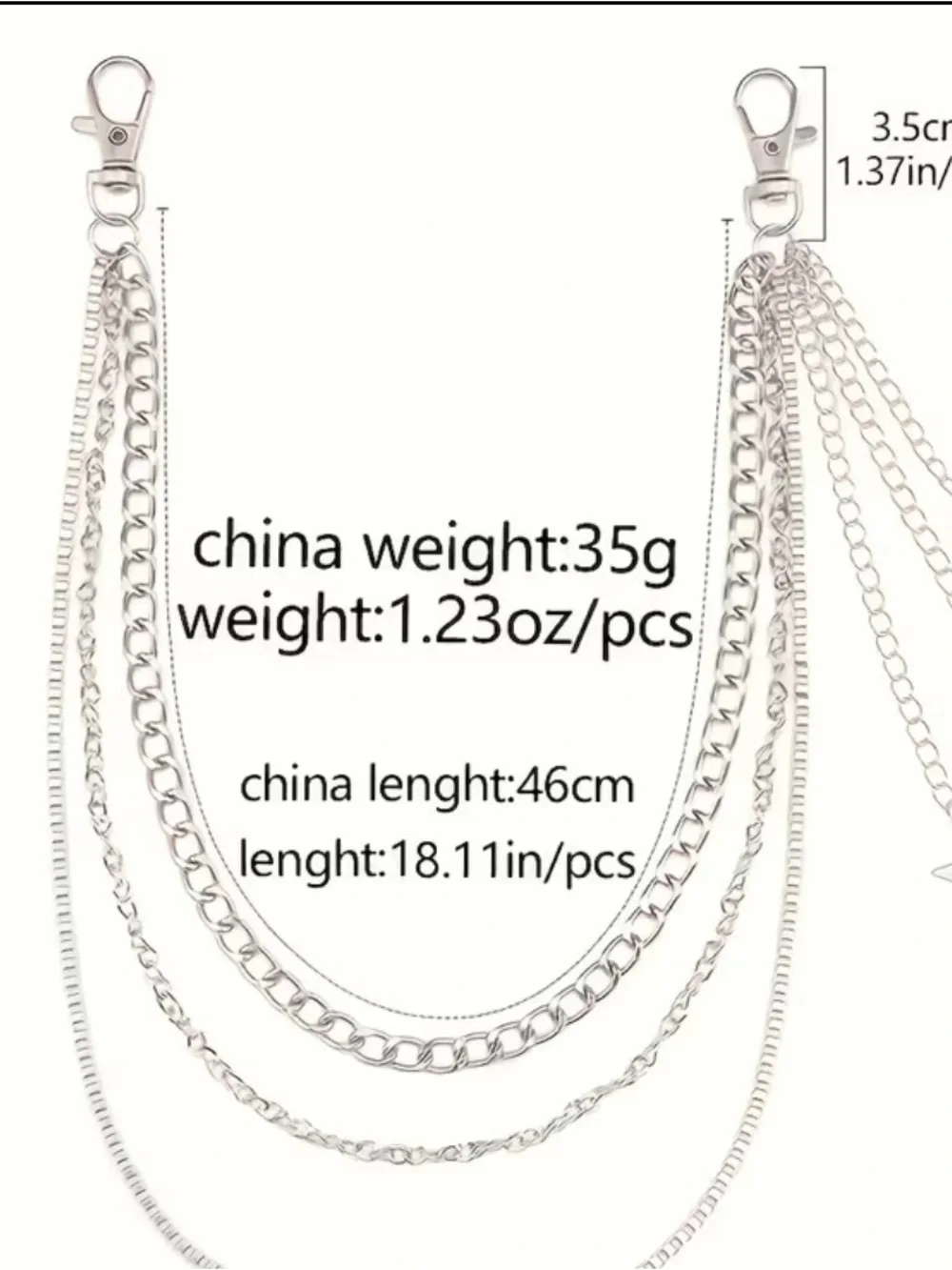 Unisex Black Chain Belt with Star Charms